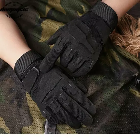 Men's Tactical Full Finger Gloves Non-Slip Outdoor Cycling Hunting Bike Gloves