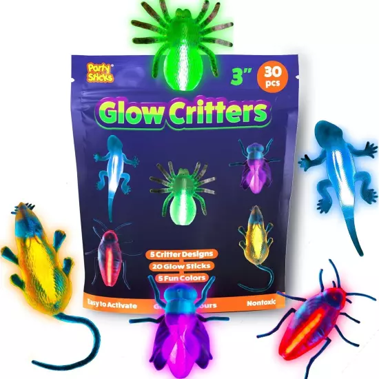 Glow Critters and Halloween Trick or Treat Skeletons Pumpkins Bagb6 