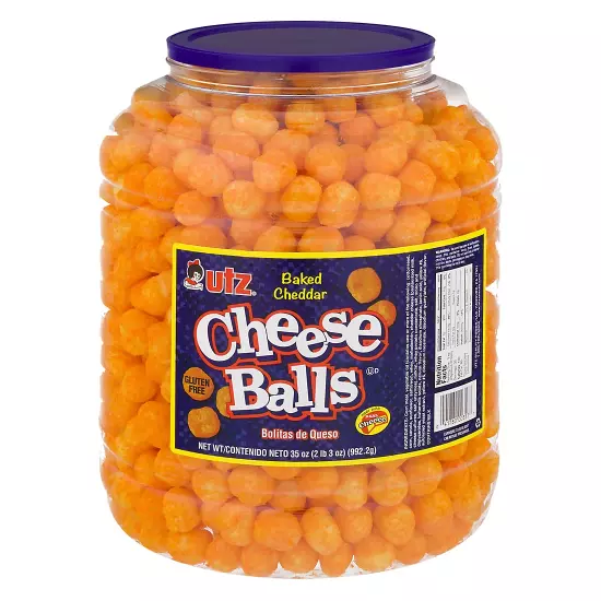 Utz Cheese Balls – 35 Ounce Barrel (2 lbs) – Made with Real Cheese NO SHIP CA