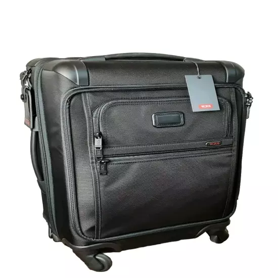 NWT TUMI ALPHA 2 International Front lid 4 wheeled Carry-on in Black $925.