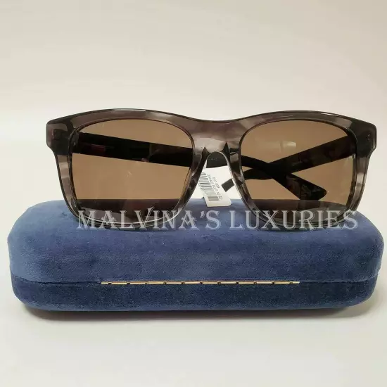 GUCCI SUNGLASSES GG0008SA 004 SQUARE MARBLE ACETATE WEB DETAIL MENS