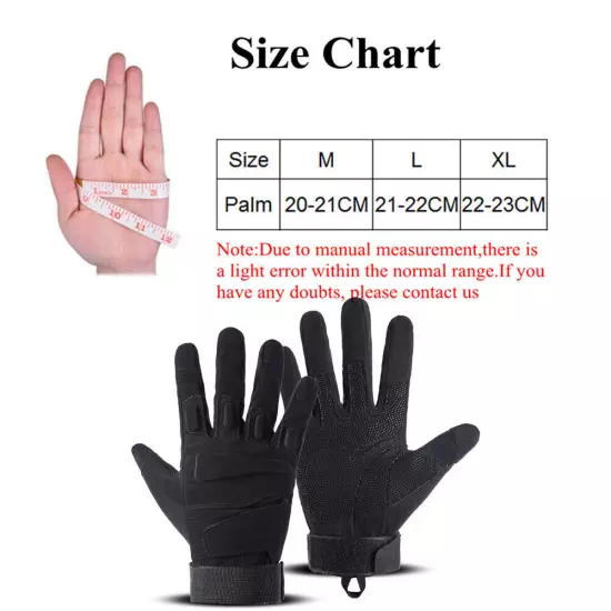 Mens Touchscreen Tactical Gloves with Palm Padded Full Finger Motorcycle Gloves