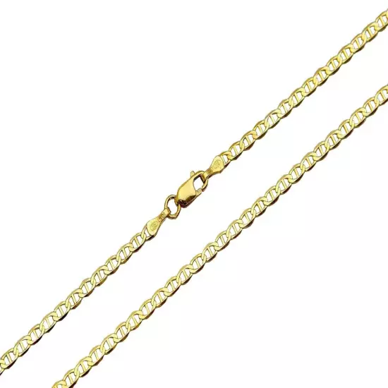 10k Solid Yellow Gold Mariner Link Chain 2mm-6mm Men's Women Necklace 7"- 26"