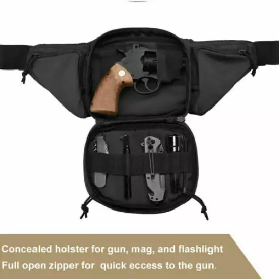 Tactical Waist Bag Holster Concealed Carry Fanny Pack Gun Mag Pouch Airsoft Hunt