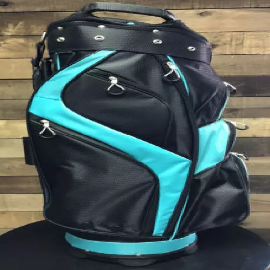 DEMO Majek Premium Ladies Black Teal Golf Bag 14-way Top 5013-LJKR