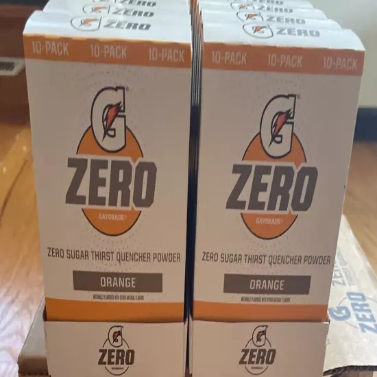 120 PACKETS Of Gatorade Zero Orange Singles Drink Mix. 12 Boxes Of 10 Singles.