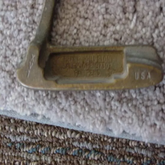 VINTAGE FRANK JOHNSON XVI BRASS PUTTER ANSER STYLE VERY RARE GOOD CONDITION