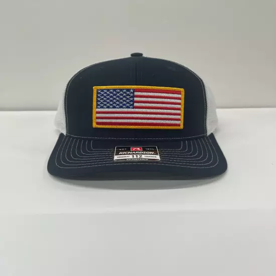 Richardson 112 American Flag 6 Panel Adjustable Snapback Trucker Mesh Hat