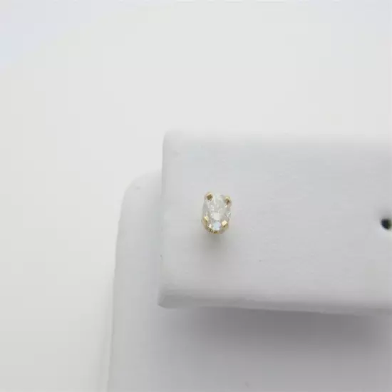 14k Mens Diamond Stud Earring Single Solid Gold Natural Diamond Pierced 3.5mm