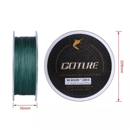 300M Braided Fishing Line 8 Strands Multifilament PE Line Fishing Cord 20lb-80lb