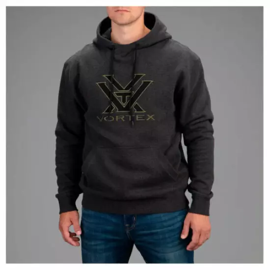 VORTEX Men's Core Logo Comfort Charcoal Hoodie (220-57-CHR)