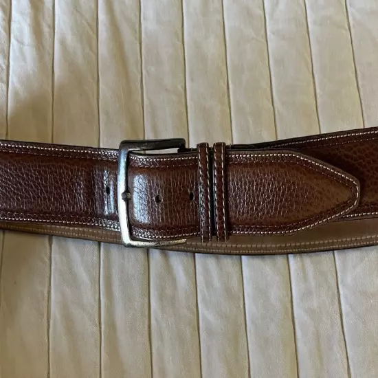 Men’s Marcello 120cm Made In Italy Leather Brass Rugged Worn Lumberjack Belt