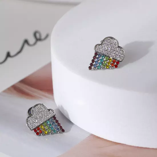 Kate Spade New York Silver Into The Sky Cloud Rainbow Stud earrings