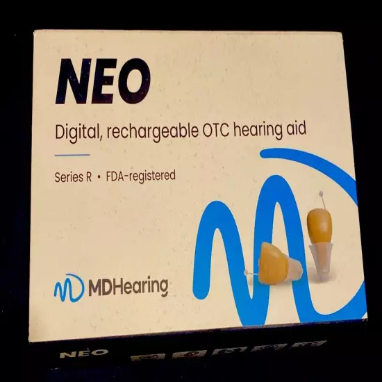 Neo Digital Rechargeable OTC MD Hearing Aid New Open Box