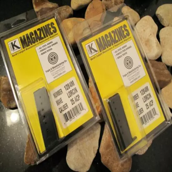 2-Pack Fits Lorcin L25 FACTORY MAGAZINE NEW 6rd Mag .25 ACP Black USA MADE!