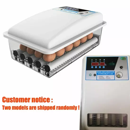 Auto Turning Digital Incubator Automatic Hatch Chicken Duck Egg Turner 24 Eggs