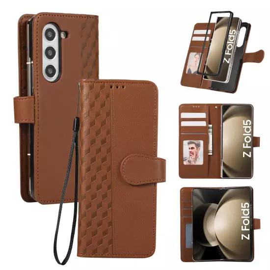 For Samsung Galaxy Z Fold6/Fold5/Fold4/3 Card Slots Folio Wallet PU Leather Case