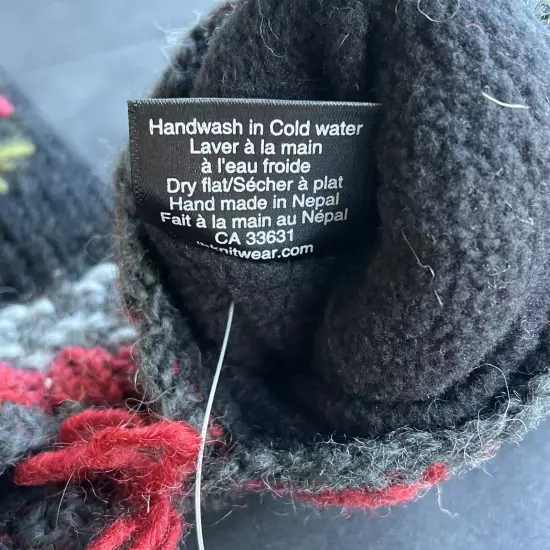 Lost Horizons Hand ABIGAIL HANDWARMERS 100% Wool Finglerless Gloves Black