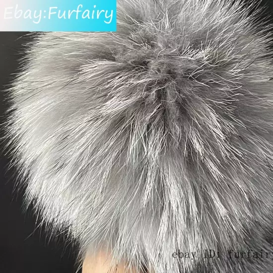 Large Real Raccoon Fur Ball Keychain Fox Fur Bag Charm Pendant Snap Button