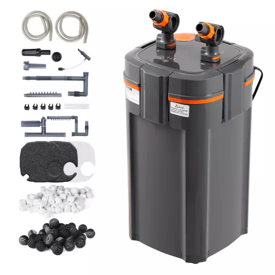 VEVOR External 75 Gallon Aquarium Canister Filter 9w UV 264 GPH Fish Tank Pump