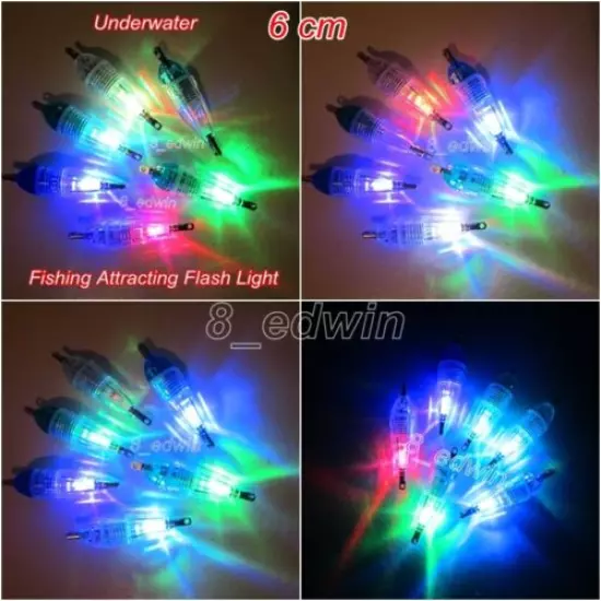 8 Pcs Underwater LED lights Fishing Attracting Light Deep Drop Lure Flashlight