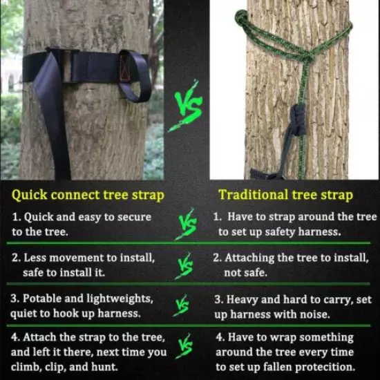  Fall Protection Tree Strap Quick and Quiet Set Up to Tree Stand Safety Harness