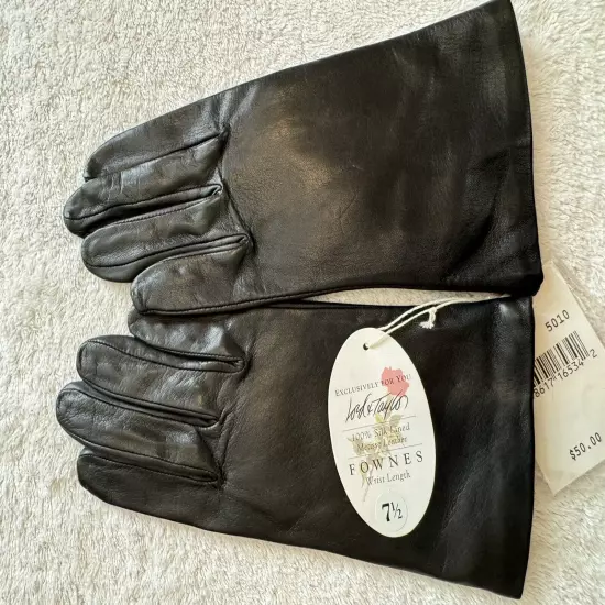 Lord & Taylor Leather Gloves 100%Silk-Lined Size 7