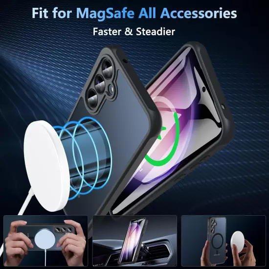 Magnetic Case for Galaxy A14 5G Phone Case with Glass Screen Protector,[Compatib