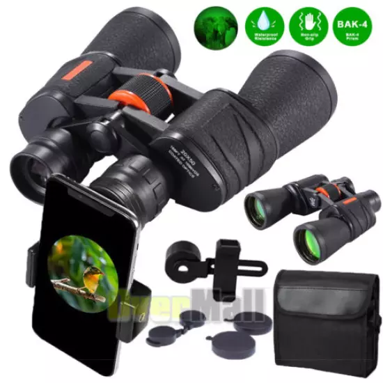 20X50 Day/Night Vision Binoculars Waterproof Telescopes Coordinates Hunting+Clip