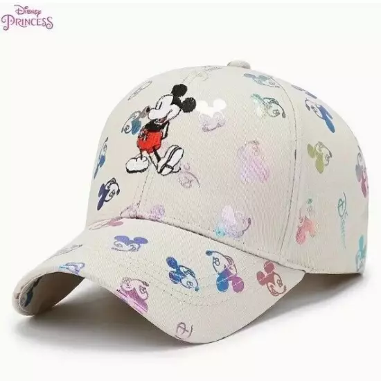 Cute Disney Adult Size Mickey Mouse Hat – Adjustable Strap, Shiny! NEW Free Shp