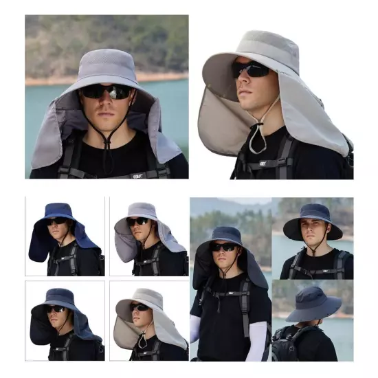 Soft Windproof Trip Sunshower Hat Head Cover Sun Protection Teesar Neck