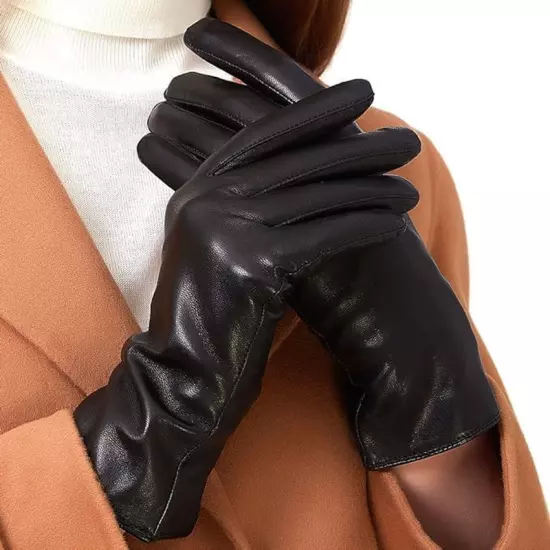 Luxury Italian Soft Leather Gloves for Women - Genuine Sheepskin Leather Women’S