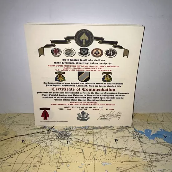 U.S. ARMY - JOINT SPECIAL OPERATIONS COMMAND (ABN) - CERTIFICATE OF COMMENDATION