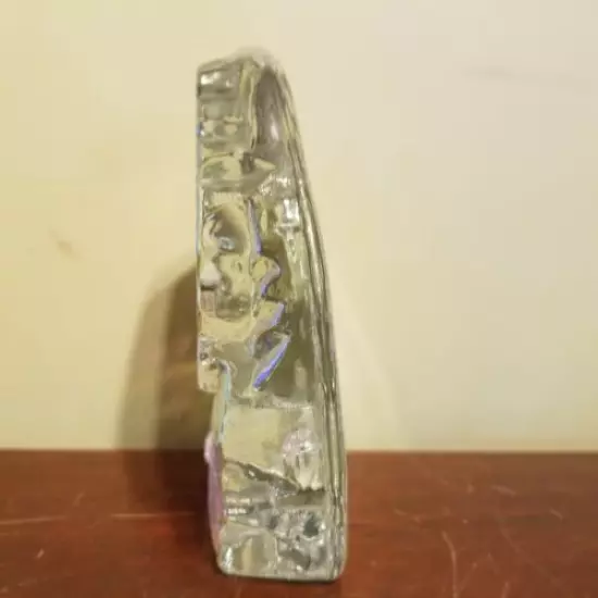 Crystal Iridescent Golf Award Trophy 5.5'' Plaque Block Colored Crystal Box 