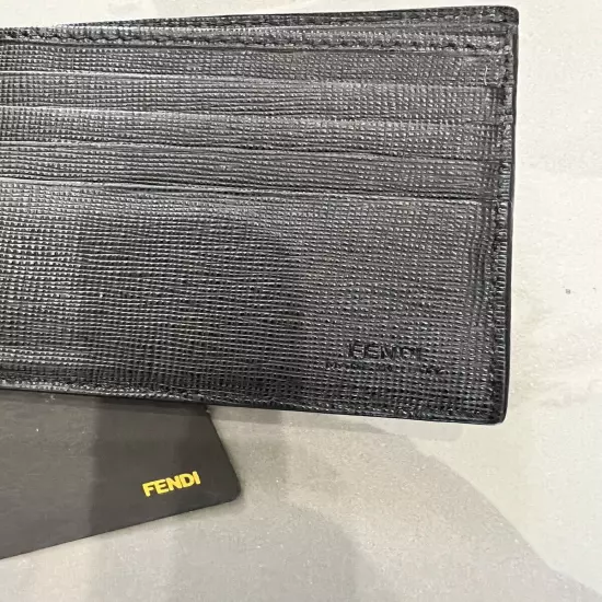 FENDI Zucca New Unused Billfold Wallet Made in ITALY Unisex Leather