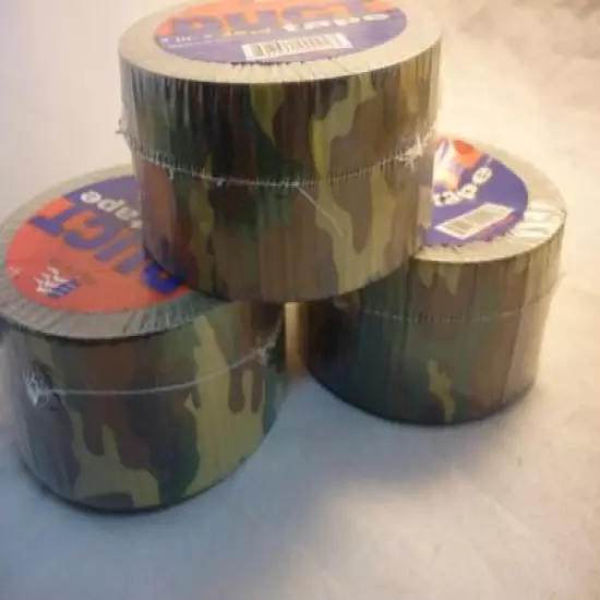 3 ROLLS CAMO DUCT TAPE CAMOUFLAGE 30 YARDS 90 TOTAL 270 FEET USA HUNTING NEW