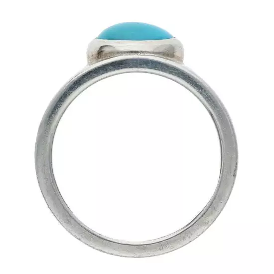 goro's JP Size 7 Flat Ring With Turquoise Silver Blue 7.72G Harajuku Japan