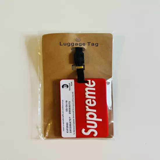 Supreme New York Box Logo Bogo Red MTA Card Holder Key Travel Luggage Tag