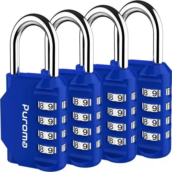 Puroma 1 Pack Combination Lock 4 Digit Locker Lock Outdoor Waterproof Padlock fo