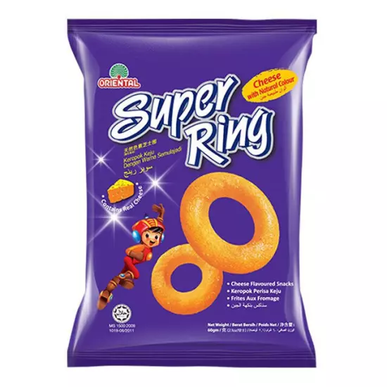 FAMOUS SNACK IN MALAYSIA SUPER RING CHEESE 10 packs X 60g