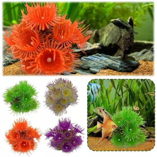 Silicone Glowing Simulates Coral Aquarium Plants Decor Fish Tank Orna