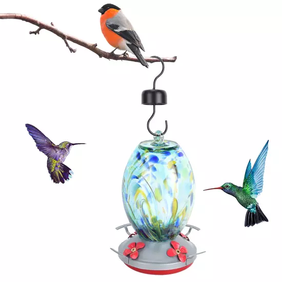 Hummingbirds Water Feeder Colorful Painting Bird Feeding Tool For Garden Deco HD