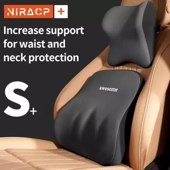 Car Headrest Lumbar Support Cushion Backrest Pillow Car Comfortable Neck Pillow