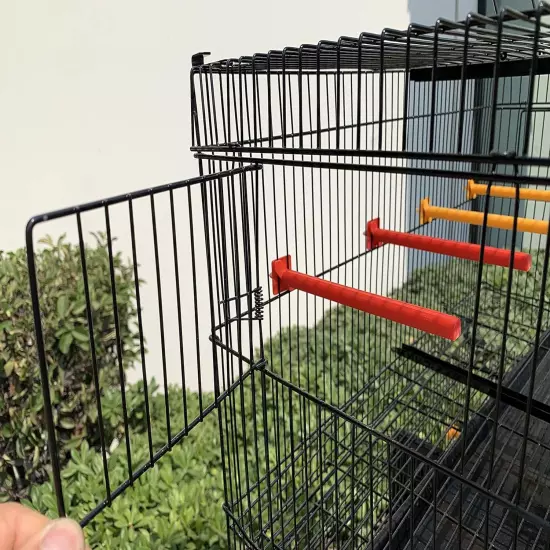 Lot of 4 Stackable Breeding Bird Cage for Canary Finch Small Birds (Black)