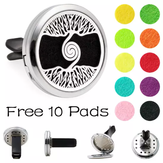 Car Diffuser Vent Clip Air Freshener Essential Oil Aroma diffuser Locket 10Pads 