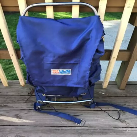 Vintage Wild River Pack External Aluminum Frame Hiking Camping Backpack Blue