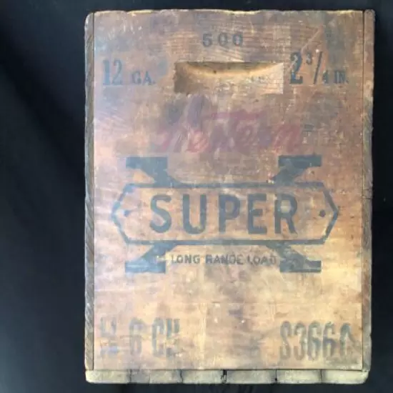 Wooden Western Cartridge Company East Alton Illinois 500 Super 12GA Ammo Box