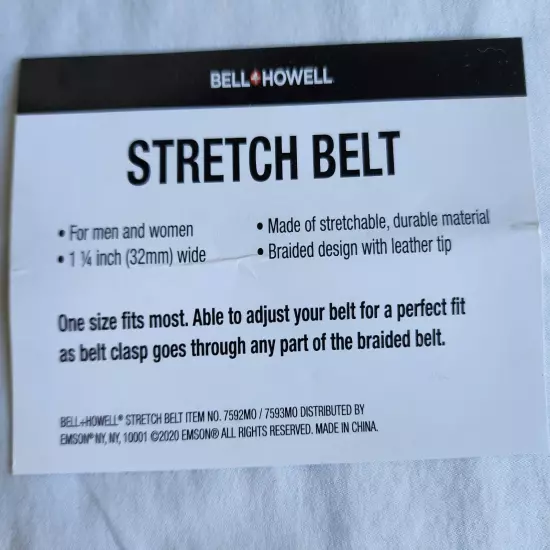 Bell & Howell Men's Stretch Belt (Brown And Black Belt) *Damaged Box* 