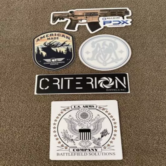 2022 Shot Show Las Vegas, NV Lot of 5 Stickers Decals Maxim, Christiansen Arms