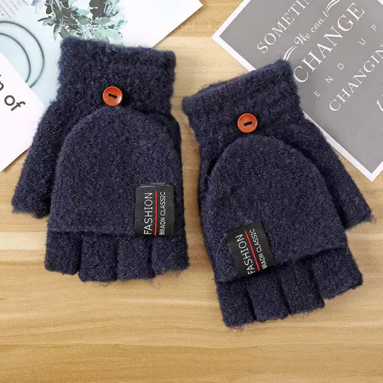 NEW Unisex Mitten Gloves Fingerless Insulated Knit Winter Gloves Men Women Warm□